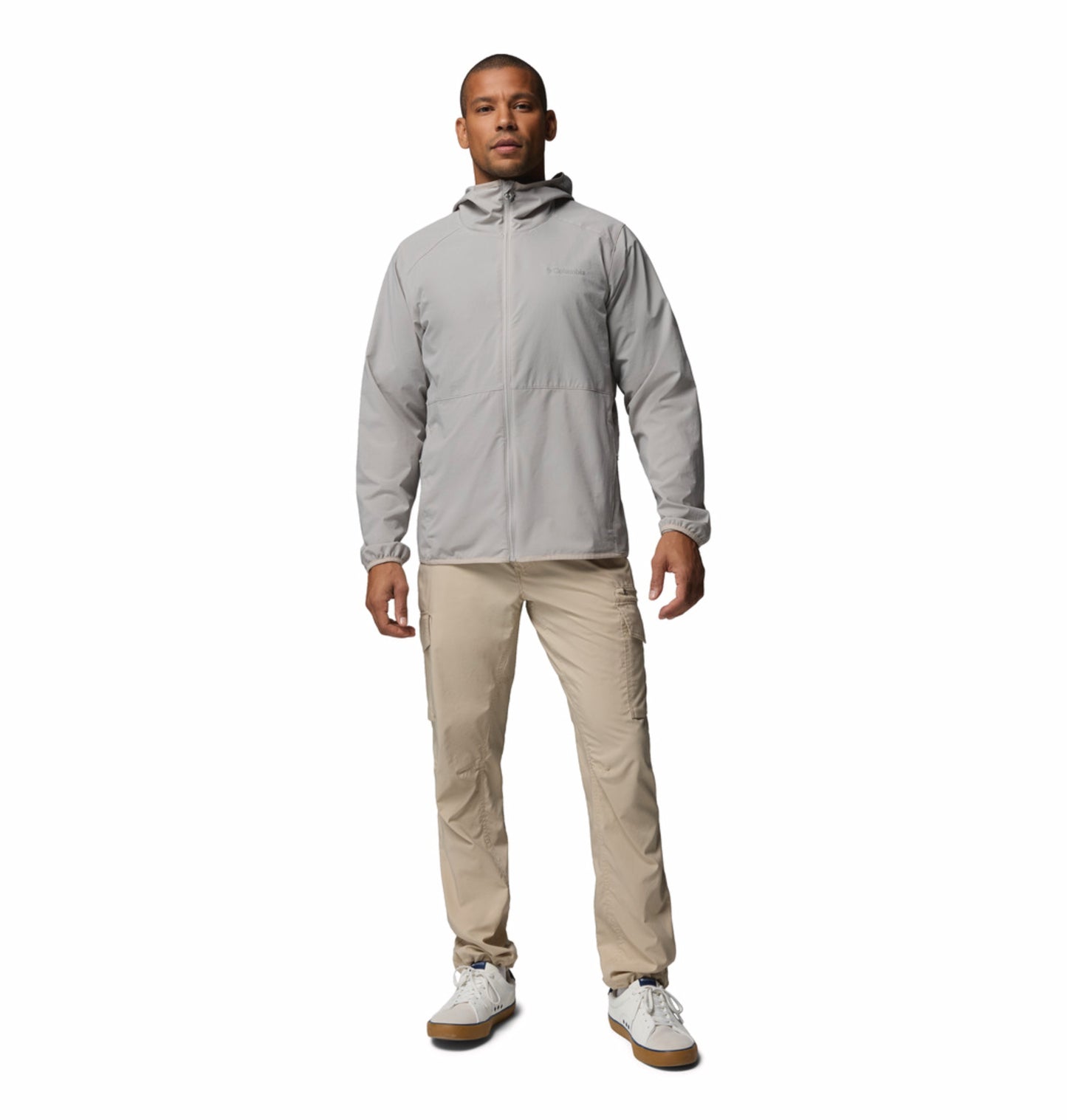 Columbia Men Light Grey Omni-Shield Trailborne Windbreaker