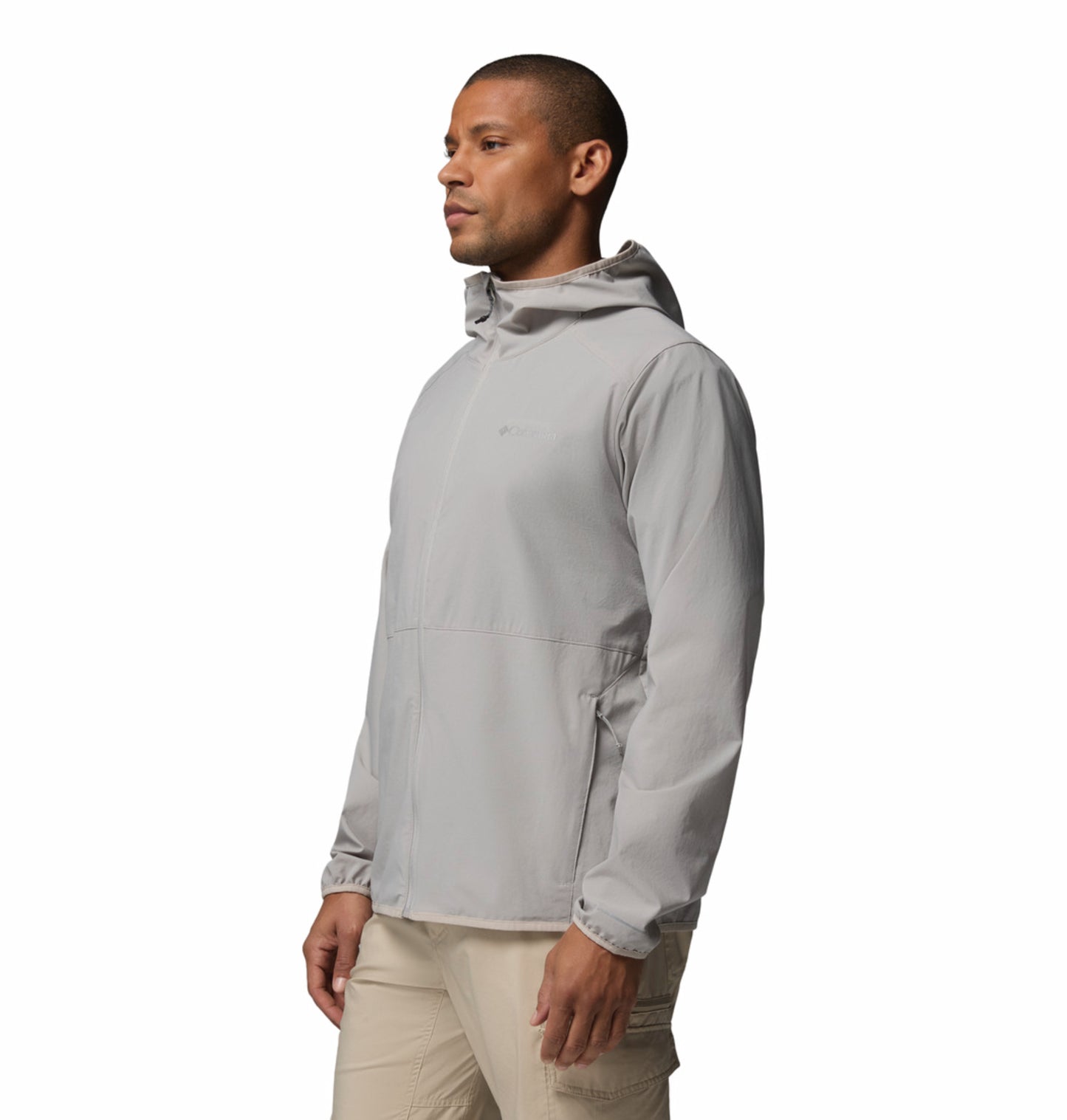 Columbia Men Light Grey Omni-Shield Trailborne Windbreaker