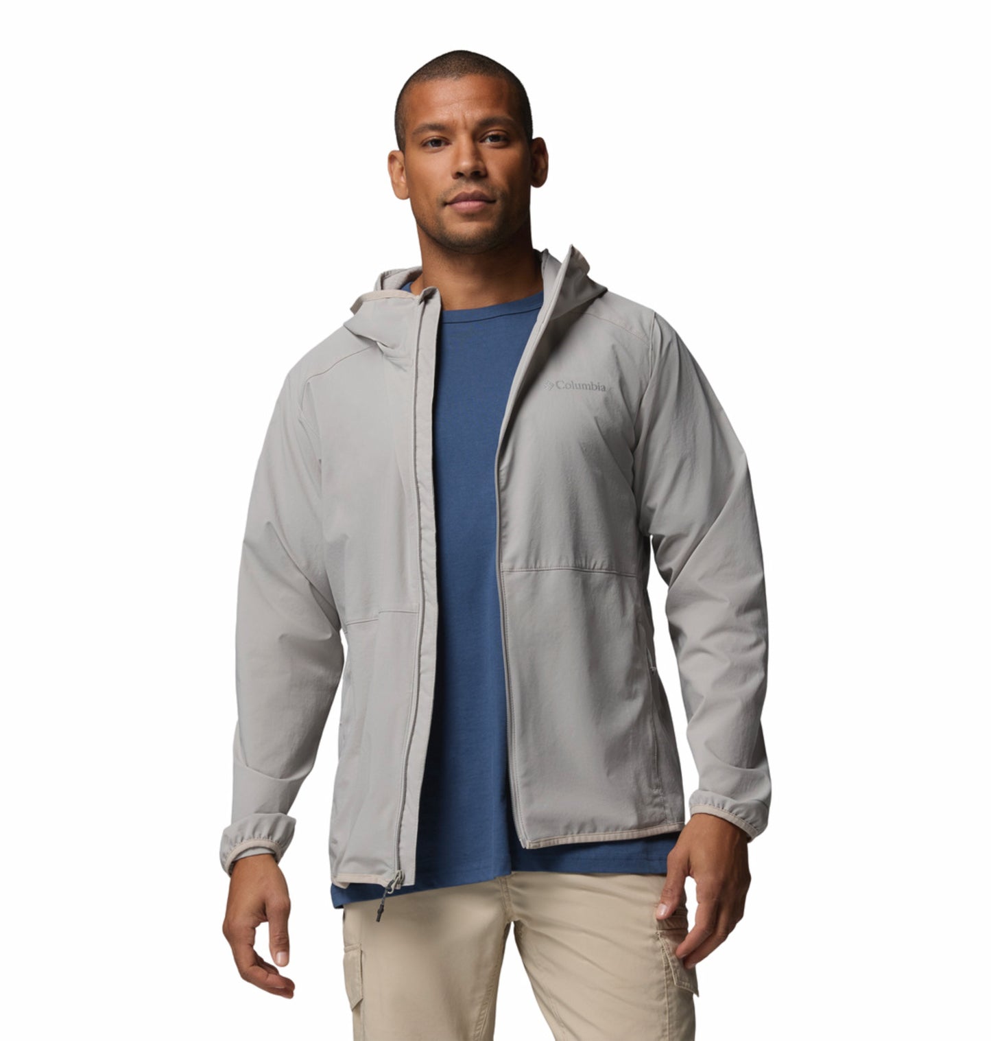 Columbia Men Light Grey Omni-Shield Trailborne Windbreaker