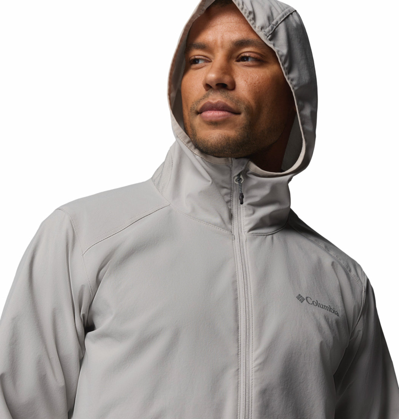Columbia Men Light Grey Omni-Shield Trailborne Windbreaker