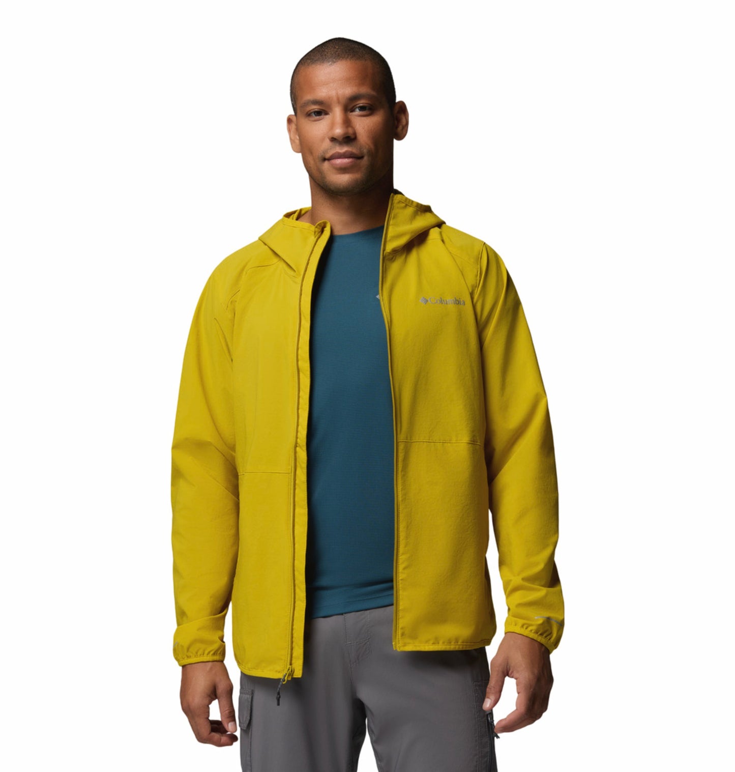 Columbia Men Yellow Omni-Shield Trailborne Windbreaker