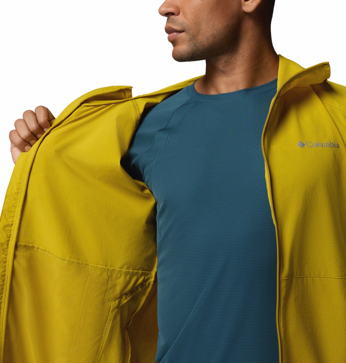 Columbia Men Yellow Omni-Shield Trailborne Windbreaker
