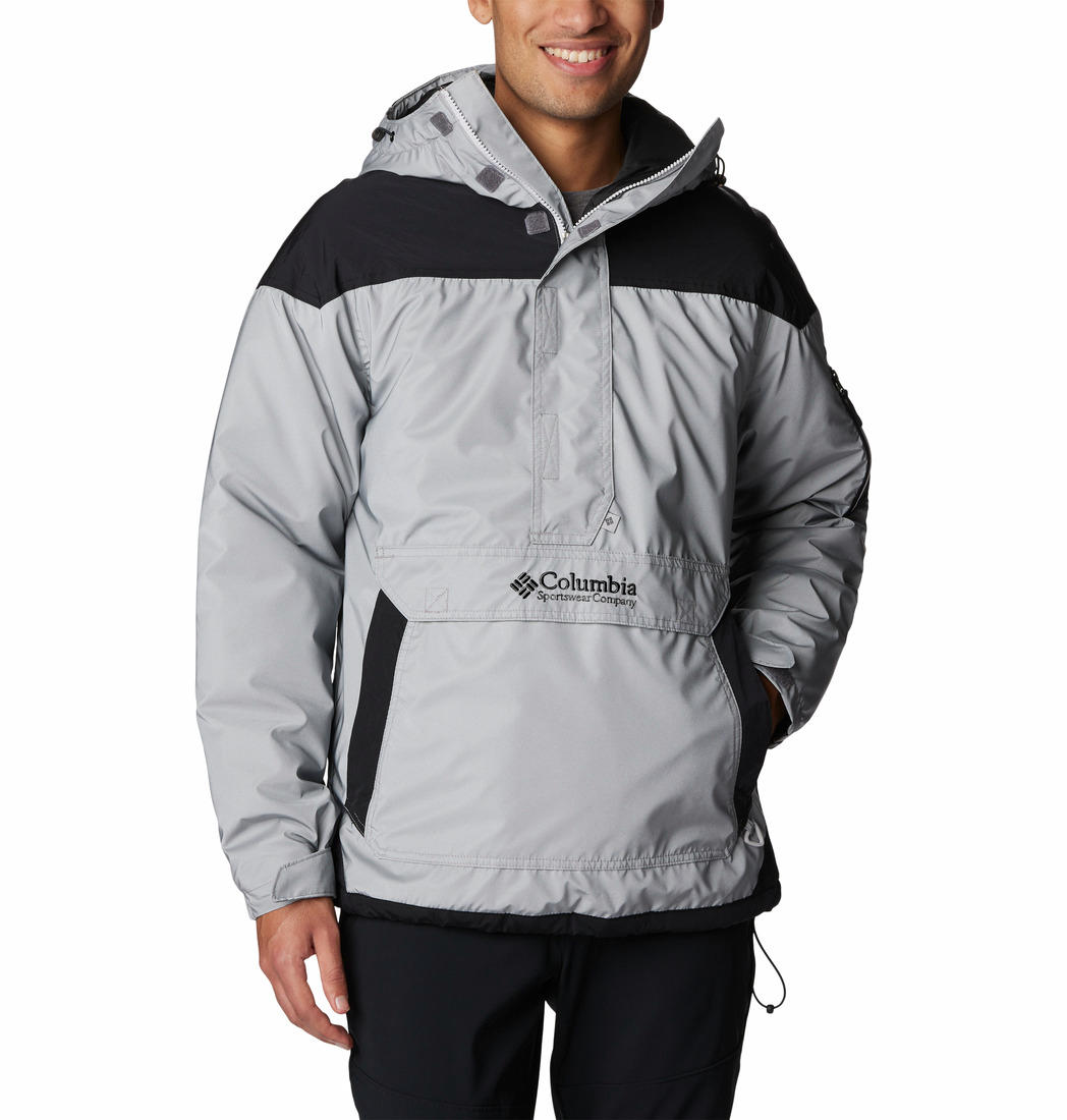 A Men Wearing Columbia Men Grey Challenger Remastered Pullover