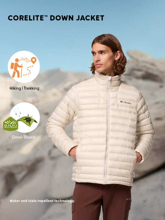 Columbia Men Beige Omni-Shield Corelite Down Jacket