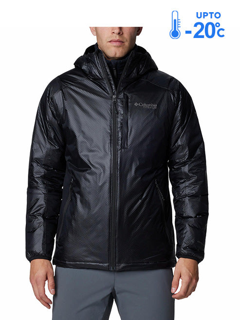 Columbia Men Black Omni-Heat Infinity Arch Rock II Hooded Down Jacket