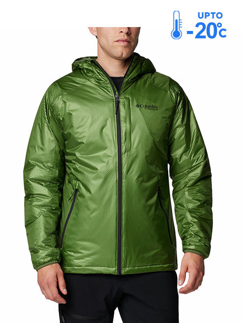 Columbia Men Green Omni-Heat Inifnity Arch Rock II Hooded Down Jacket