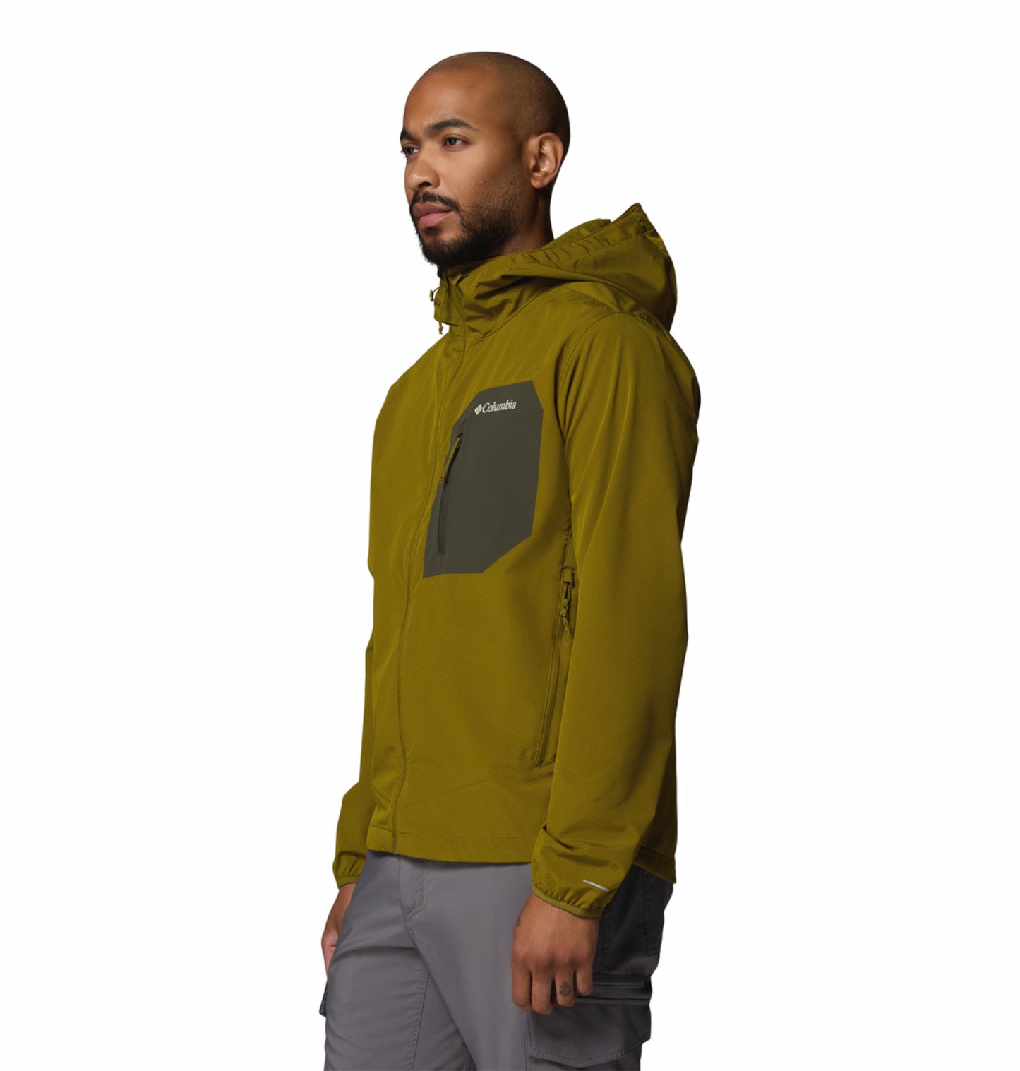 Columbia Men Olive Green Omni-Shield Tall Heights III Soft Shell Jacket