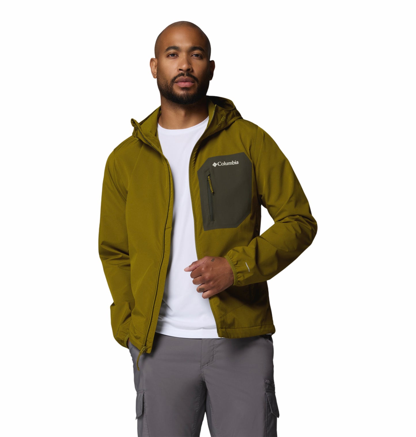 Columbia Men Olive Green Omni-Shield Tall Heights III Soft Shell Jacket