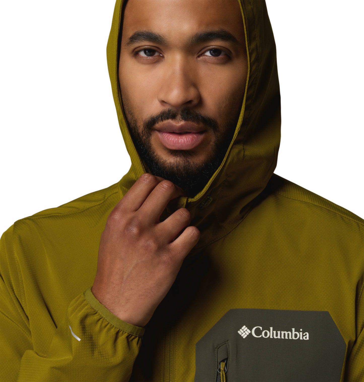Columbia Men Olive Green Omni-Shield Tall Heights III Soft Shell Jacket