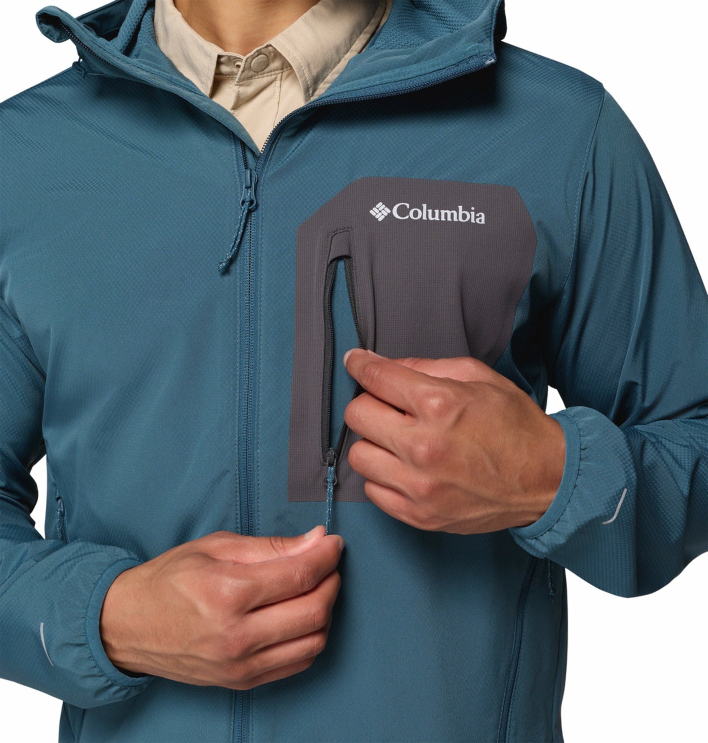 Columbia Men Blue Omni-Shield Tall Heights III Soft Shell Jacket