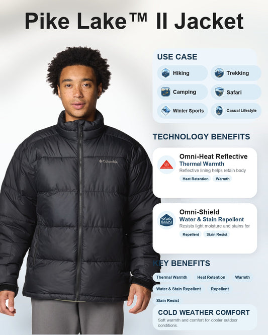 men black omni heat reflective pike lake ii down jacket