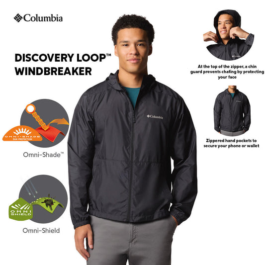 Columbia Mens Black Omni-Shield Flashback II Wind and Water Resistant Jacket