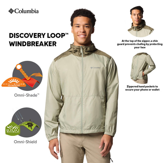 Columbia Mens Green Omni-Shield Flashback II Wind and Water Resistant Jacket