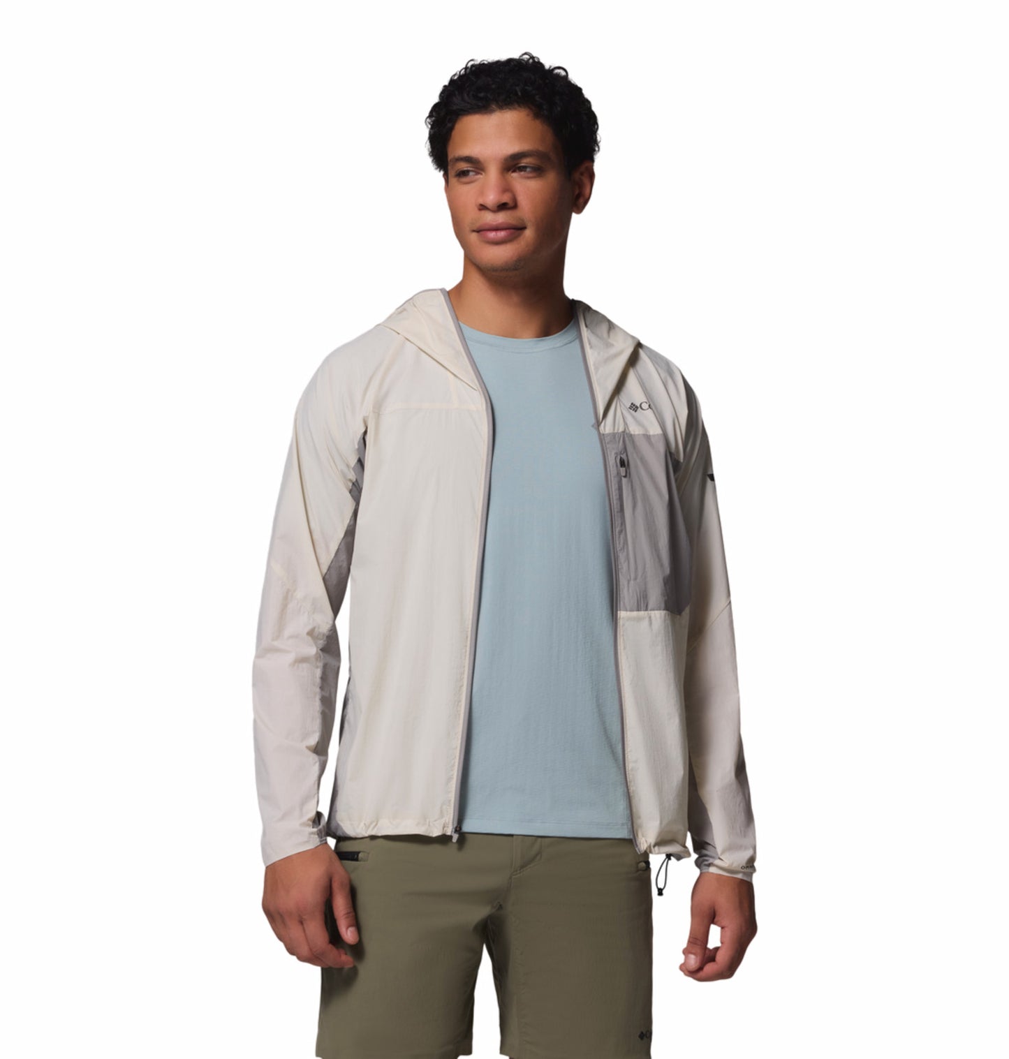 Columbia Men Omni-Shade Khyex Pro Windbreaker Beige Lightweight