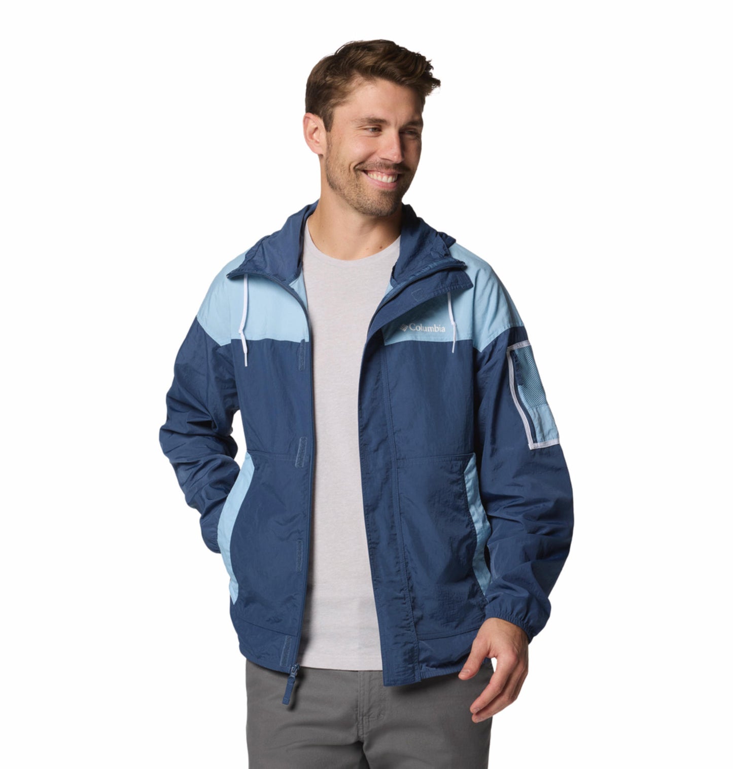 Columbia Men Blue Omni-Shield Challenger II Windbreaker Jacket