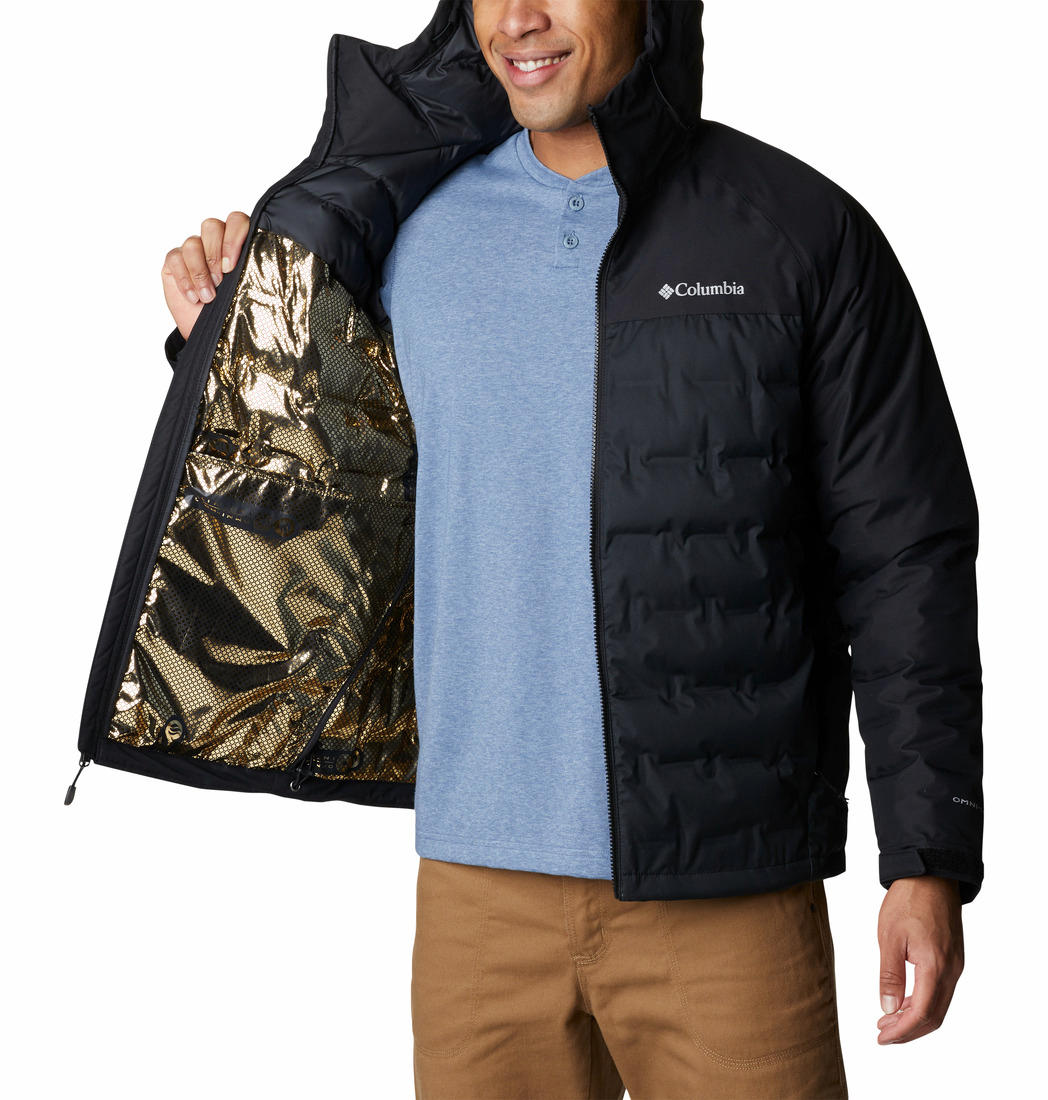 Columbia Men Black Grand Trek II Down Hooded Jacket