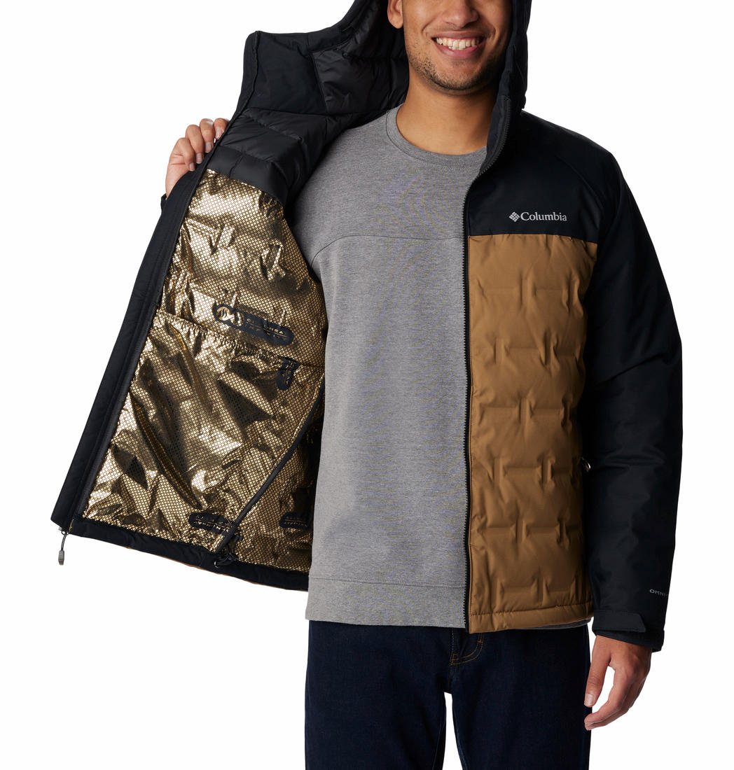 Columbia Men Brown Grand Trek II Down Hooded Jacket