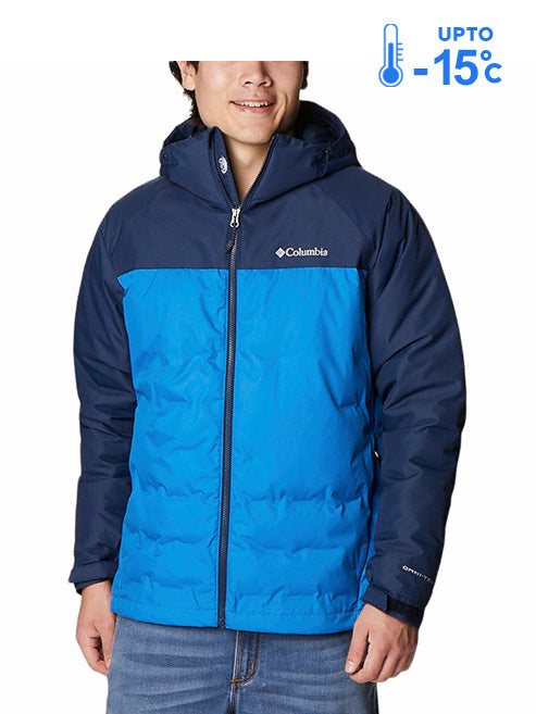Columbia Men Blue Grand Trek II Down Hooded Jacket