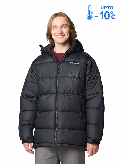Columbia Men Black Omni-Heat Reflective Pike Lake Parka Hooded Down Jacket