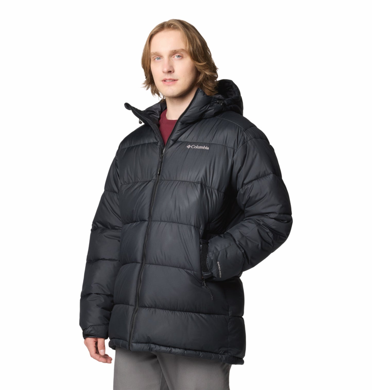 Columbia Men Black Omni-Heat Reflective Pike Lake Parka Hooded Down Jacket