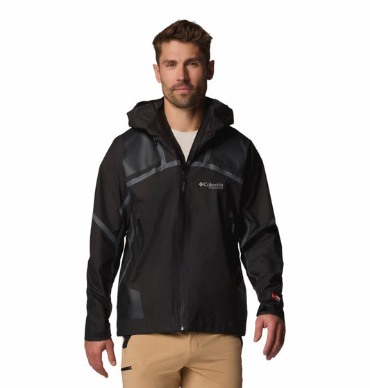 Columbia Men Black OutDry Extreme Whistler Peak Shell Hooded Rain Jacket (Fully Waterproof)