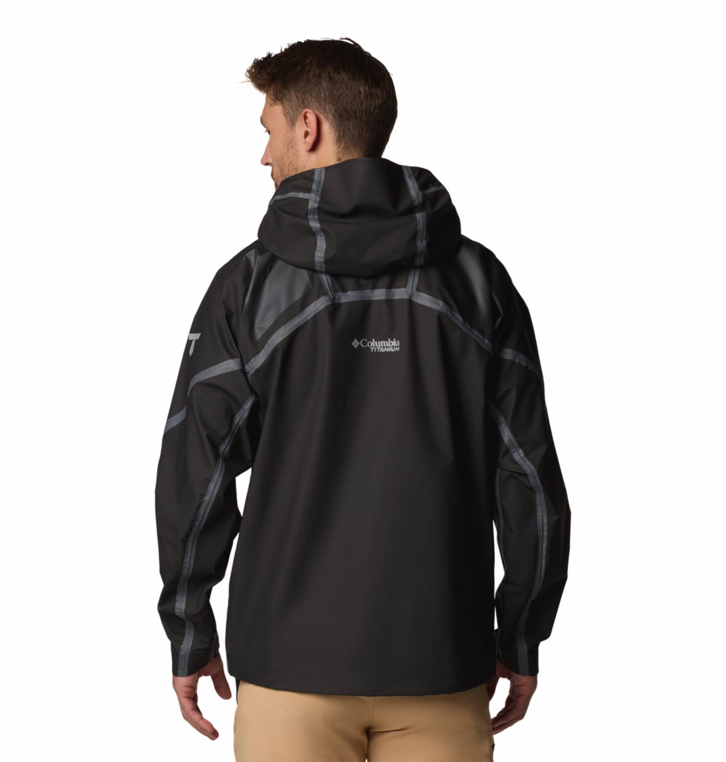 Columbia Men Black OutDry Extreme Whistler Peak Shell Hooded Rain Jacket (Fully Waterproof)