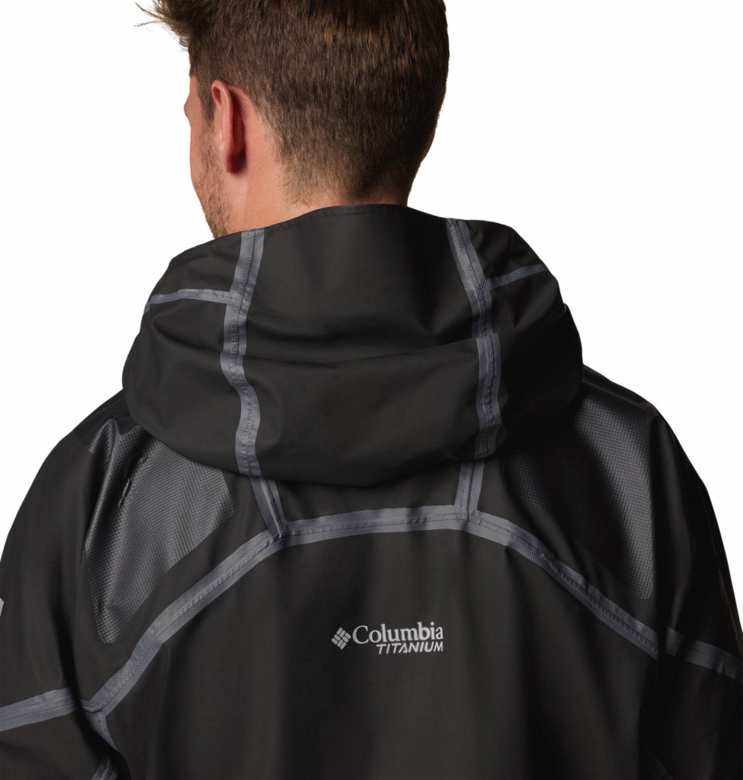 Columbia Men Black OutDry Extreme Whistler Peak Shell Hooded Rain Jacket (Fully Waterproof)