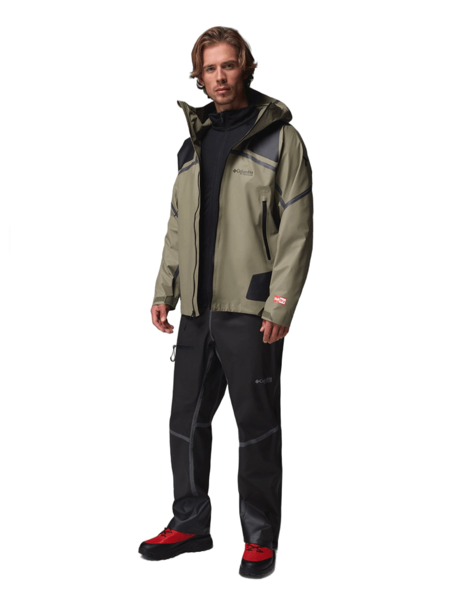 Columbia Men Olive Green OutDry Whistler Peak Shell Jacket