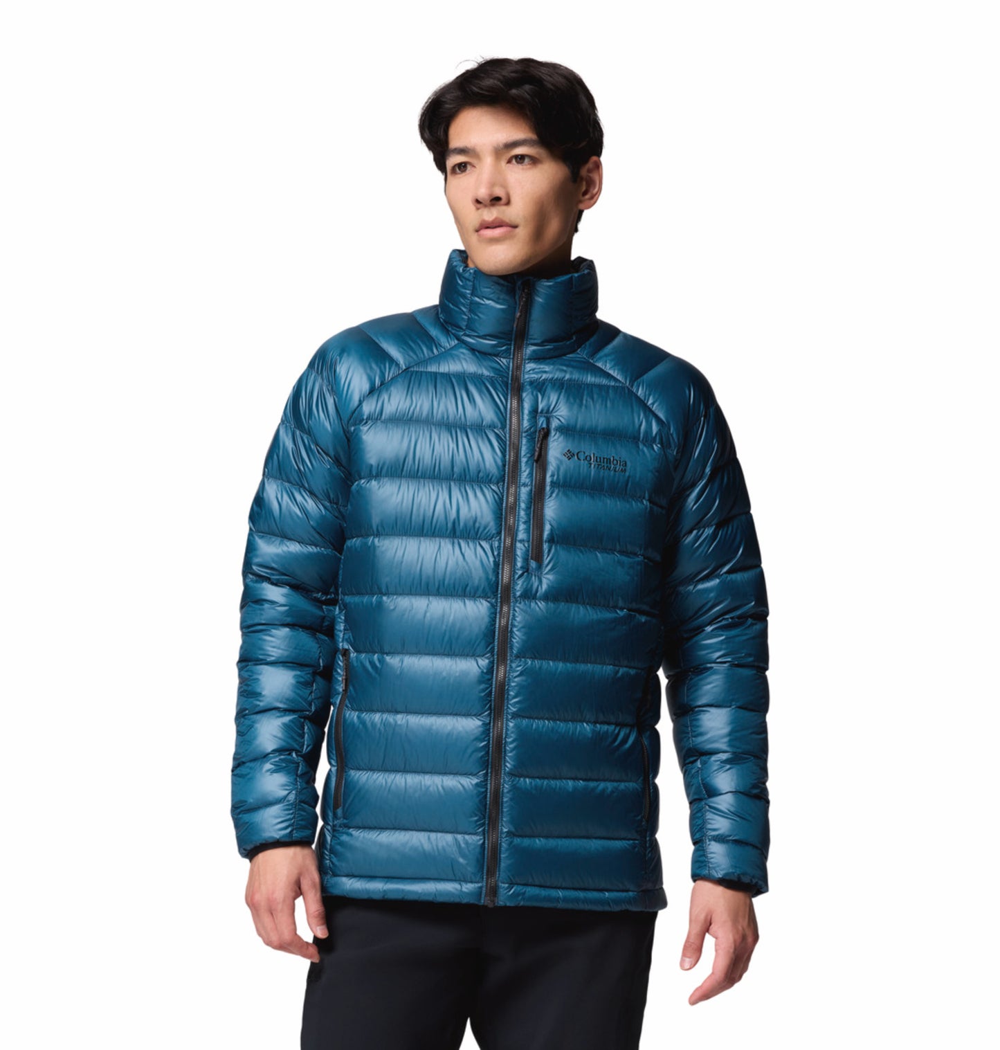 Columbia Men Teal OmniHeat Arctic Crest Down Jacket