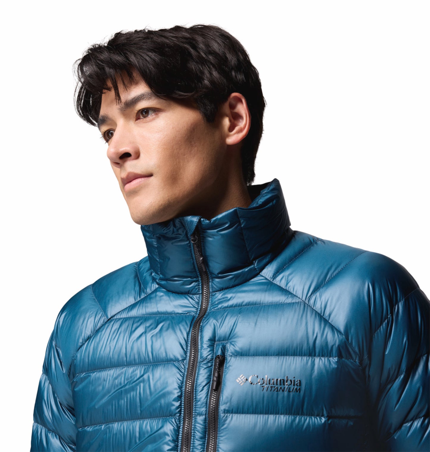 Columbia Men Teal OmniHeat Arctic Crest Down Jacket