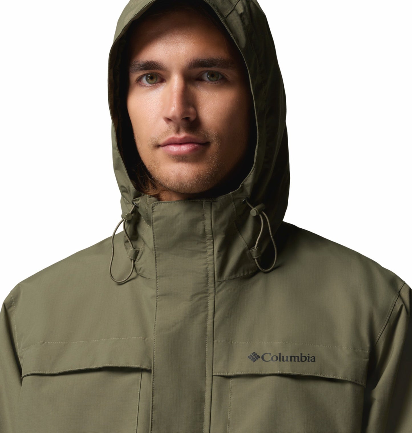 Columbia Men’s Olive Green Omni-Tech Waterproof Landroamer II Rain Jacket