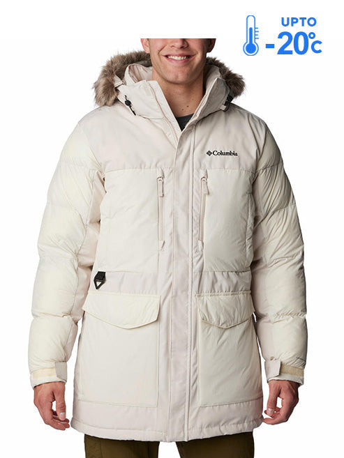 Columbia Men Beige Omni-Heat Inifnity Marquam Peak Fusion Parka Down Jacket