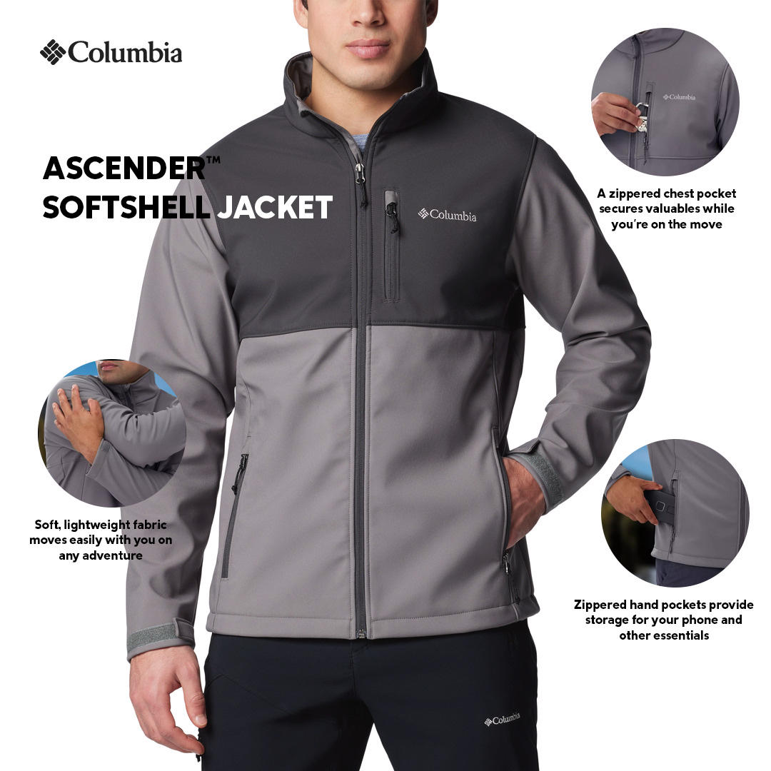 Columbia Men Grey Ascender Softshell Jacket