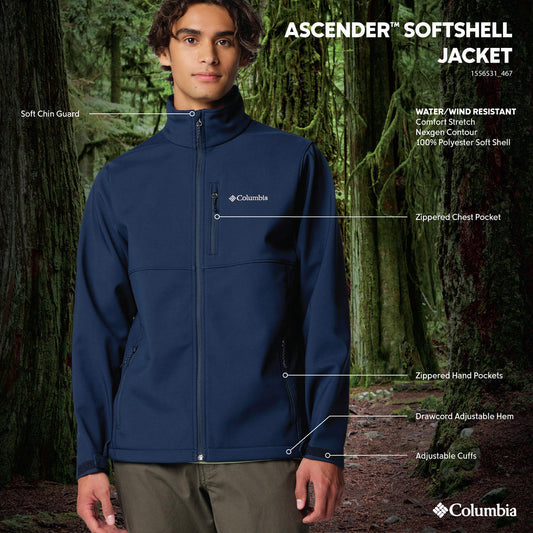 Columbia Mens Blue Ascender Softshell Jacket