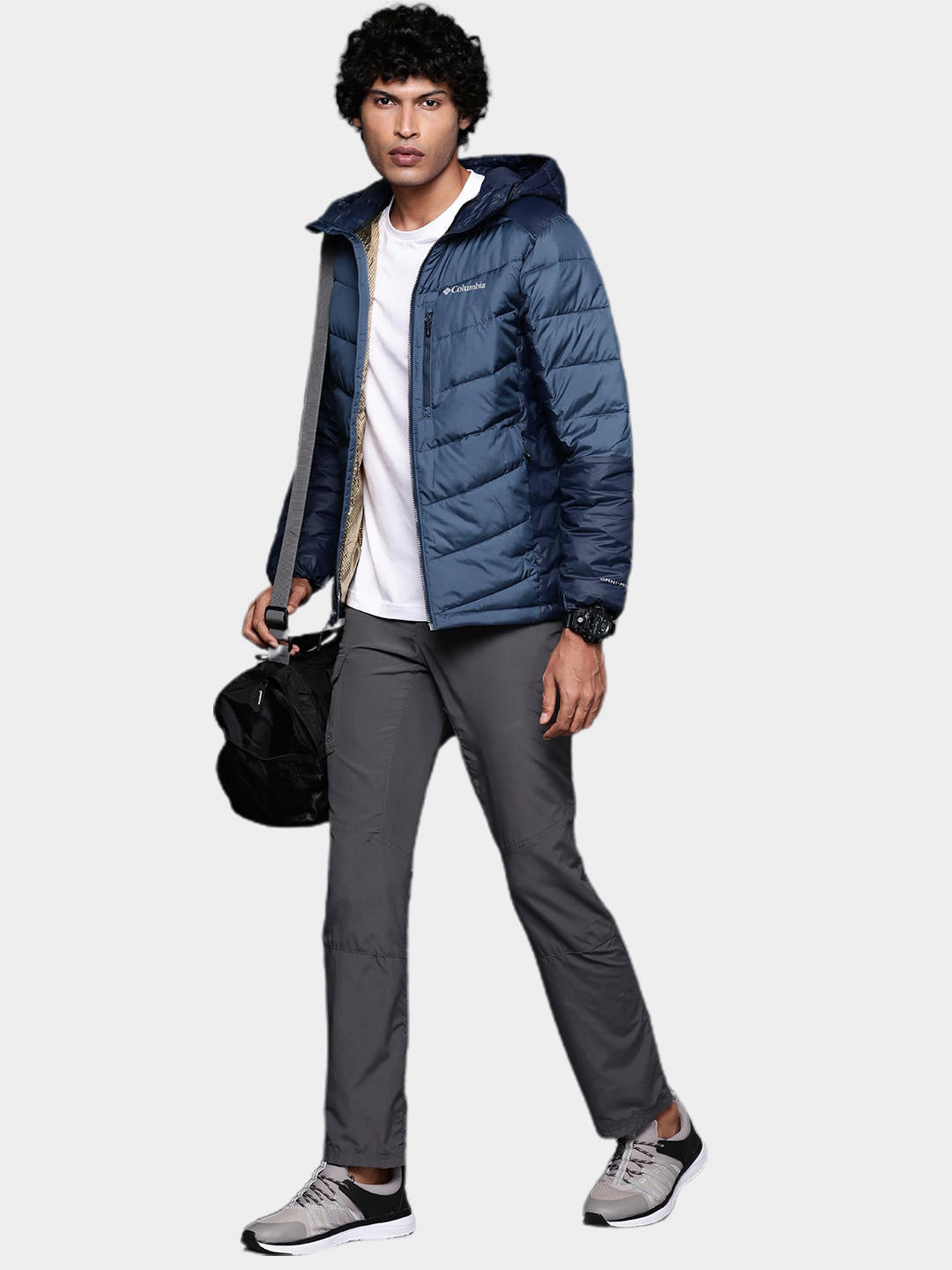 Columbia Men Navy Blue Labyrinth Loop Hooded Jacket