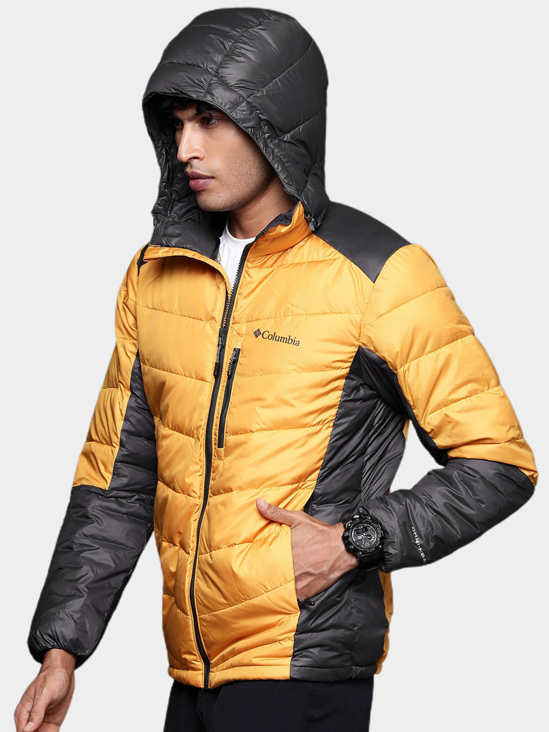 Columbia Men Yellow Labyrinth Loop Hooded Jacket