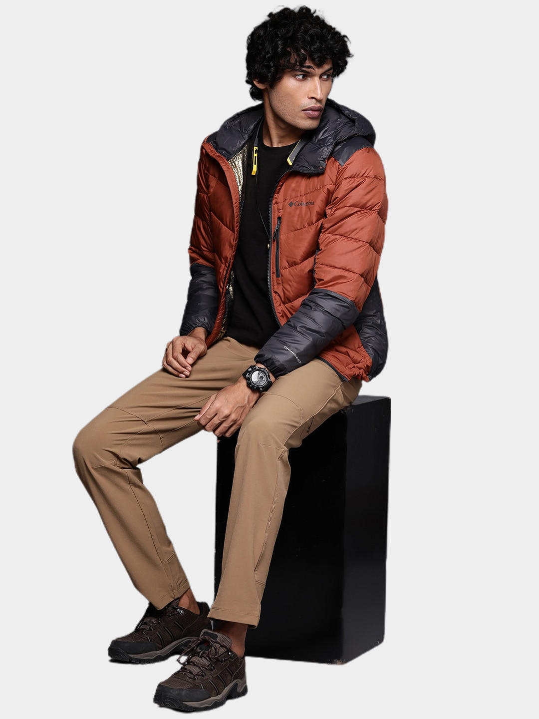 Columbia Men Orange Labyrinth Loop Hooded Jacket