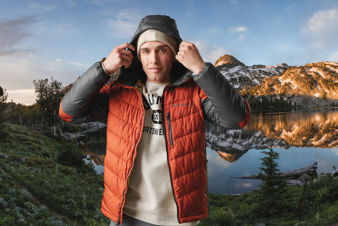 Columbia Men Orange Labyrinth Loop Hooded Jacket