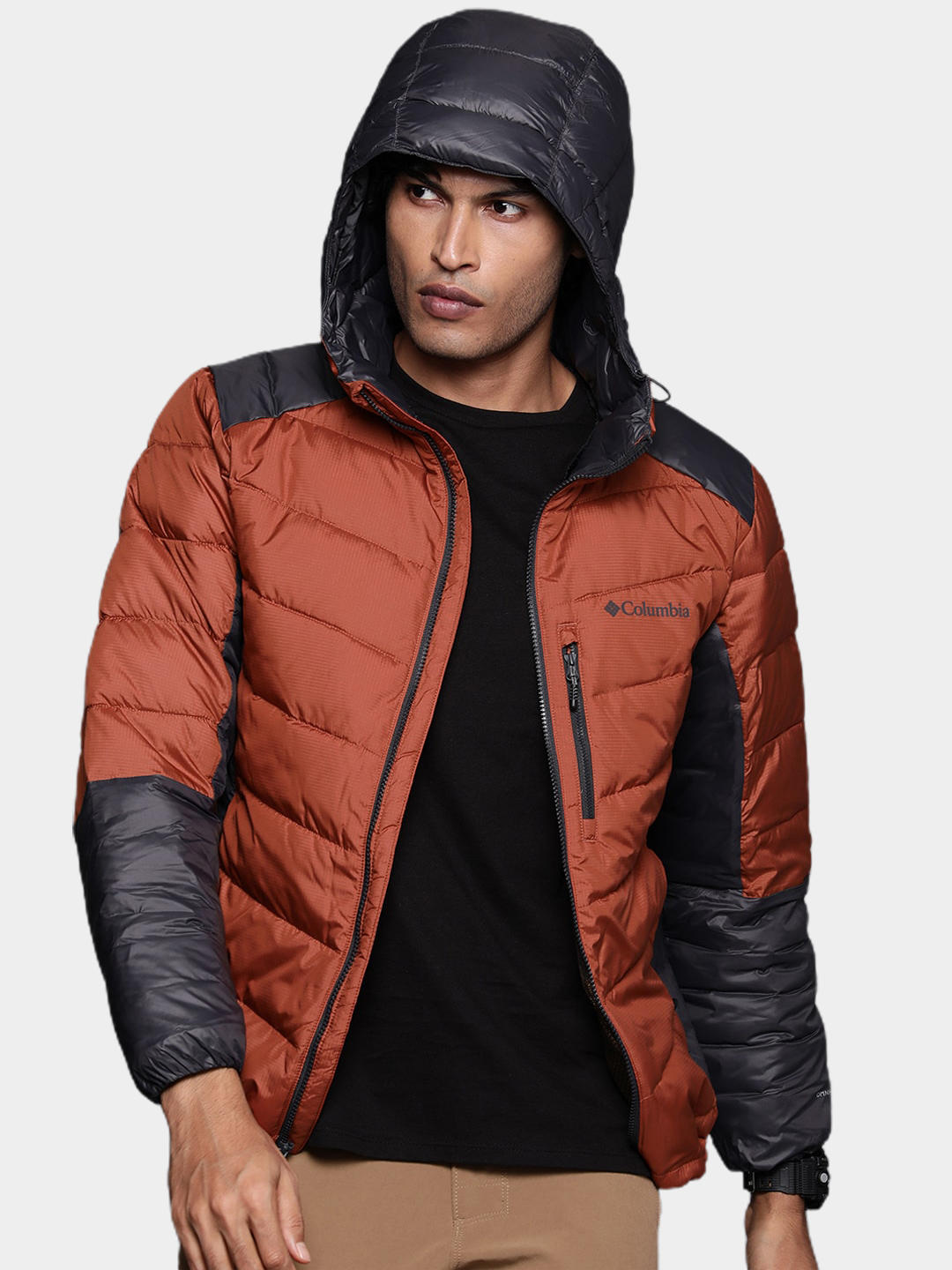 Columbia Men Orange Labyrinth Loop Hooded Jacket