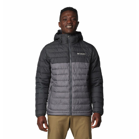 Columbia Men Grey Omni-Heat Reflective Powder Lite II Hooded Jacket