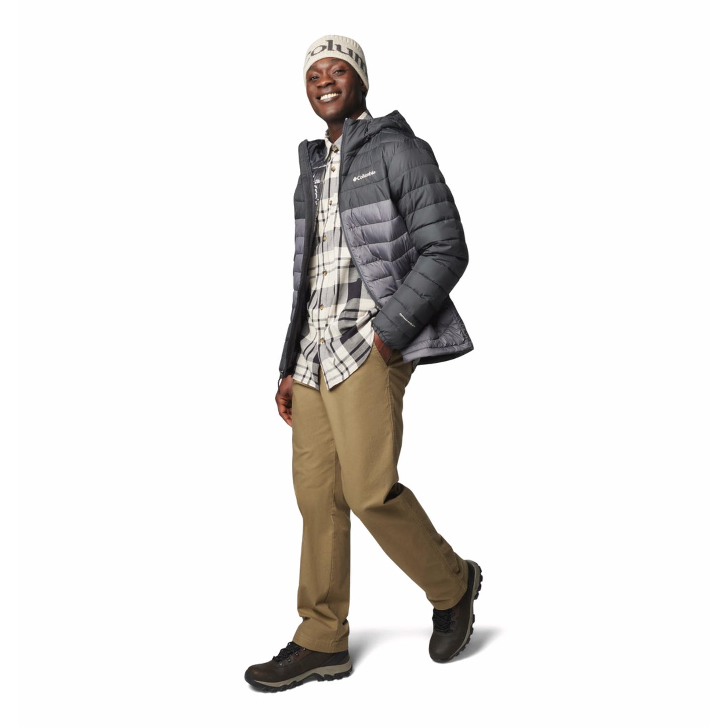 Columbia Men Grey Powder Lite II Hooded Jacket