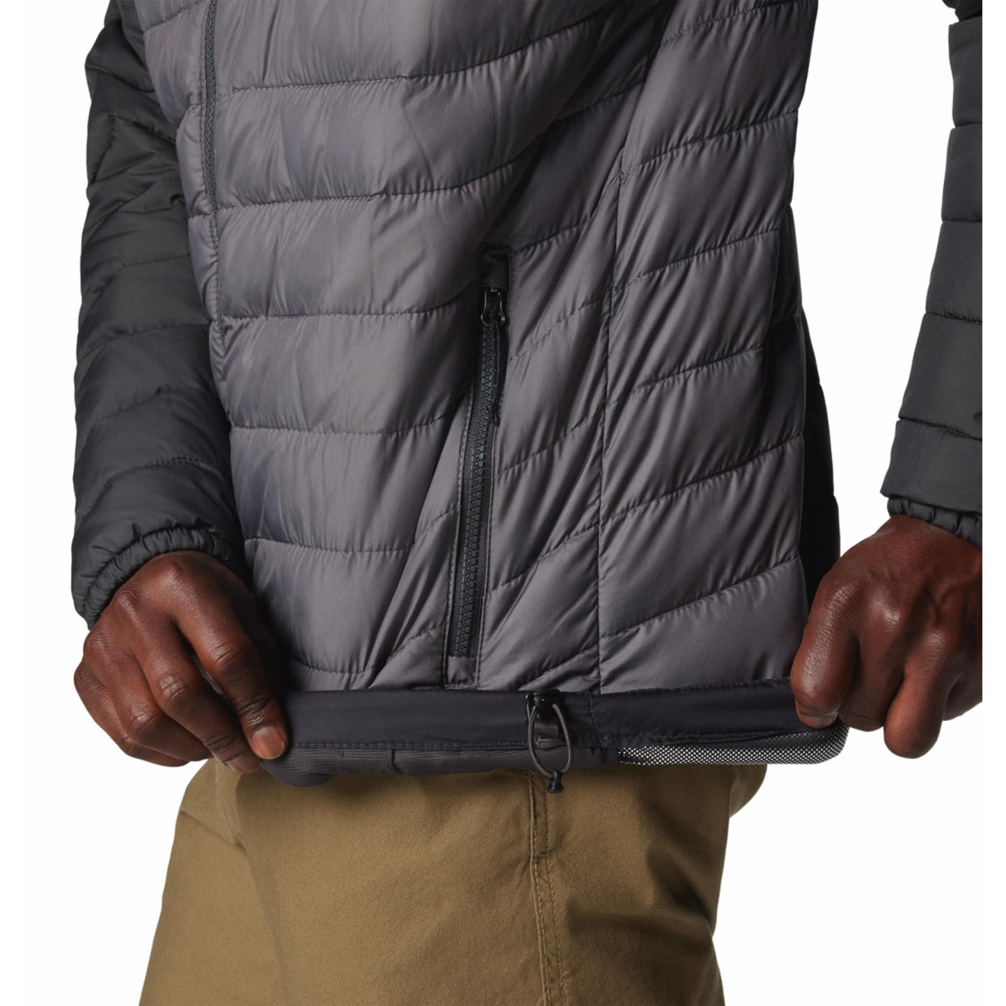 Columbia Men Grey Powder Lite II Hooded Jacket