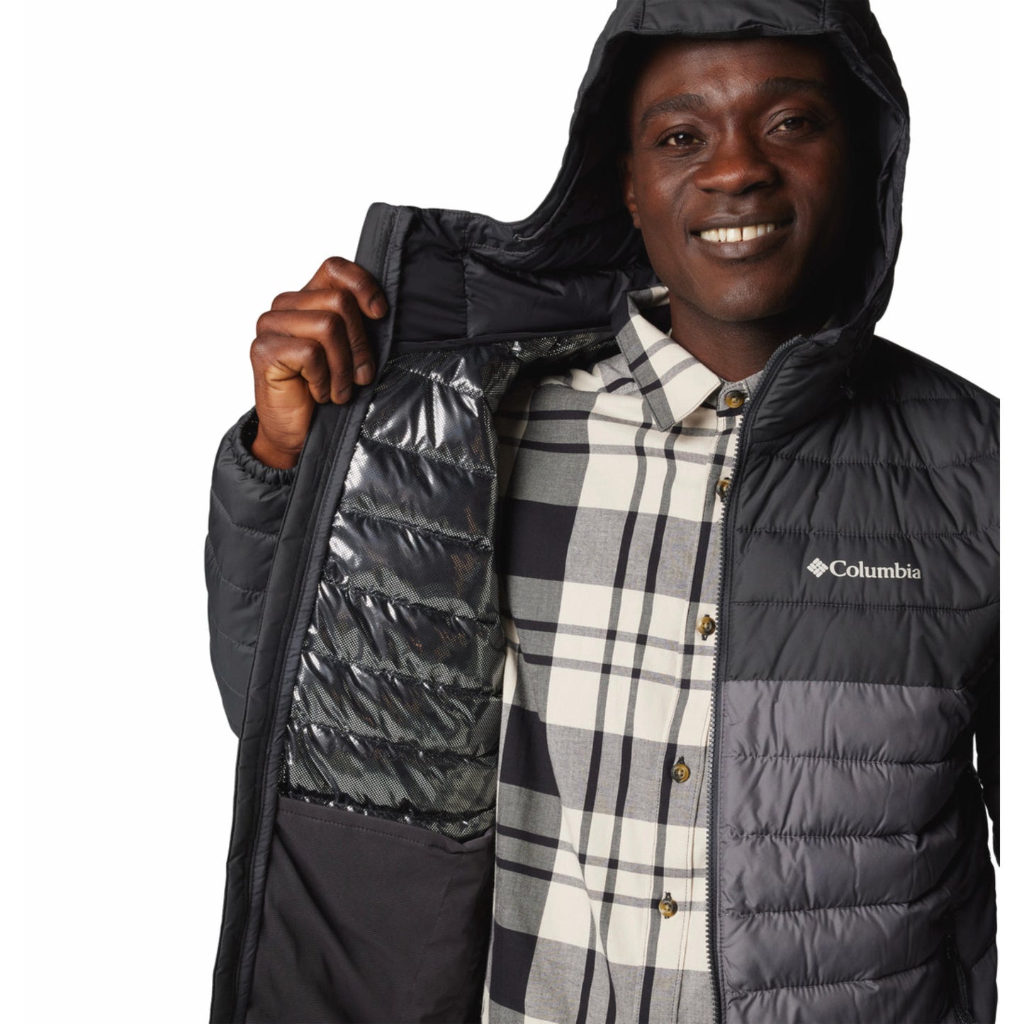 Columbia Men Grey Powder Lite II Hooded Jacket