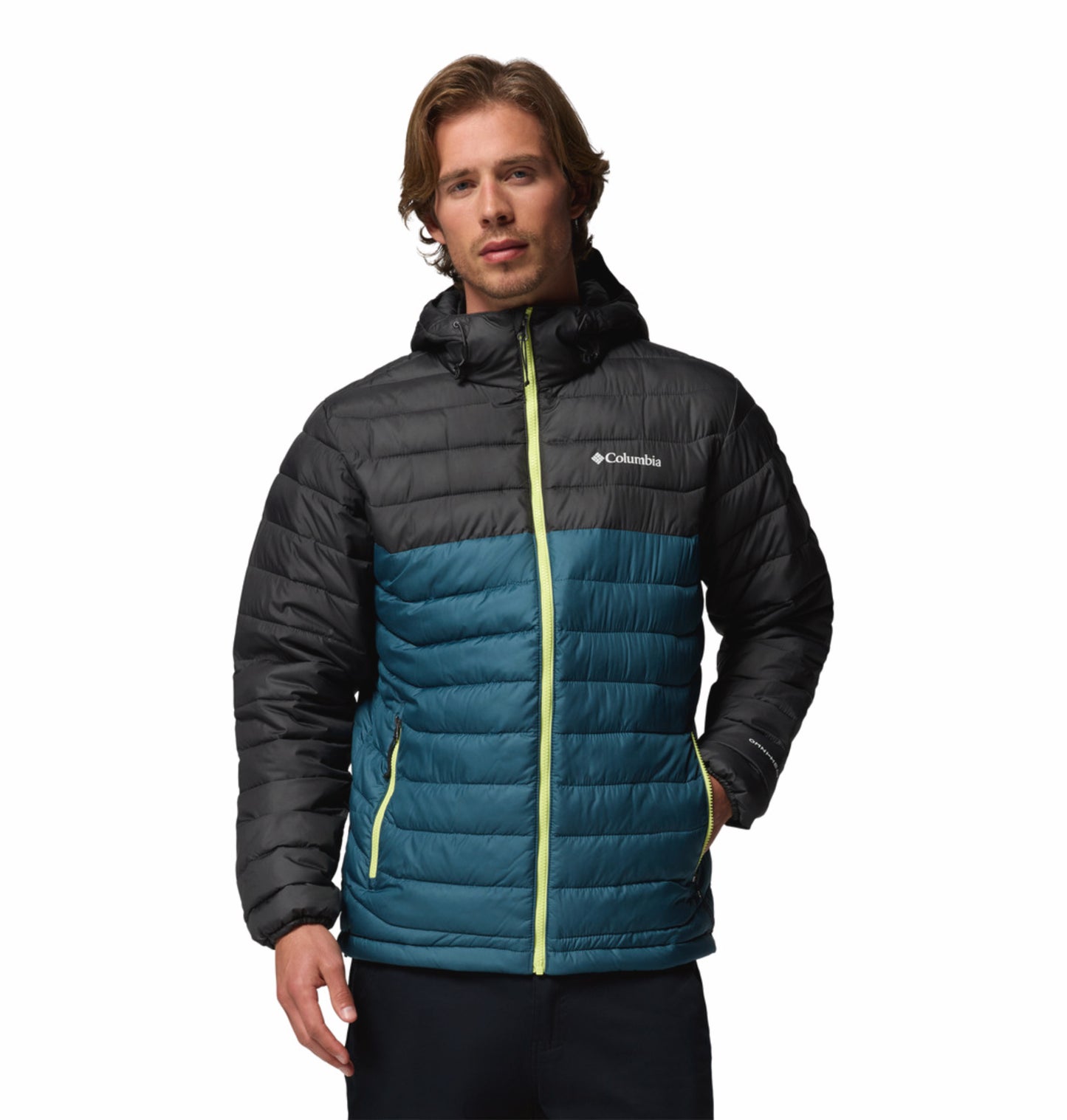 Columbia Men Teal OmniHeat Reflective Powder Lite II Down Jacket