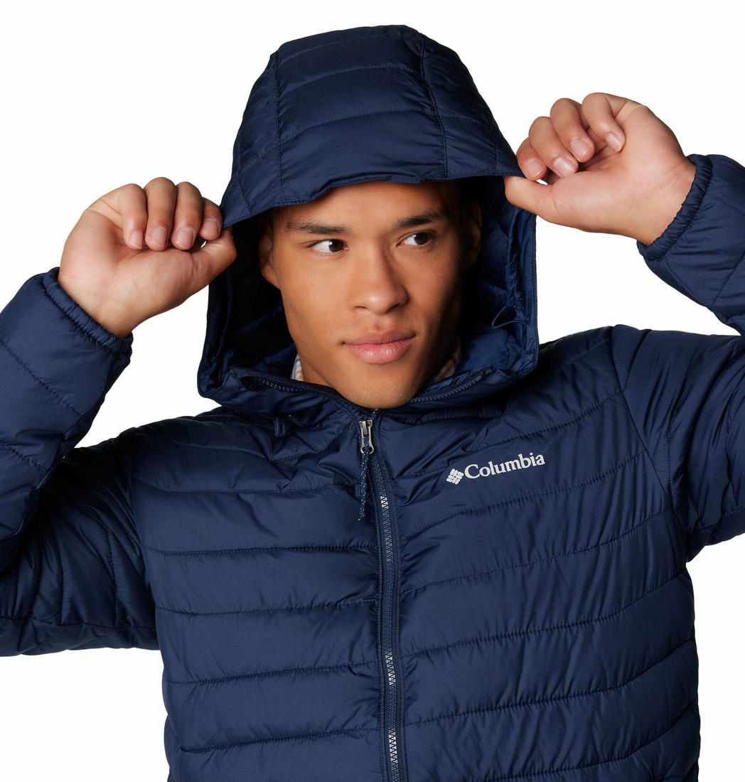 Columbia Mens Blue Powder Lite II Hooded Jacket
