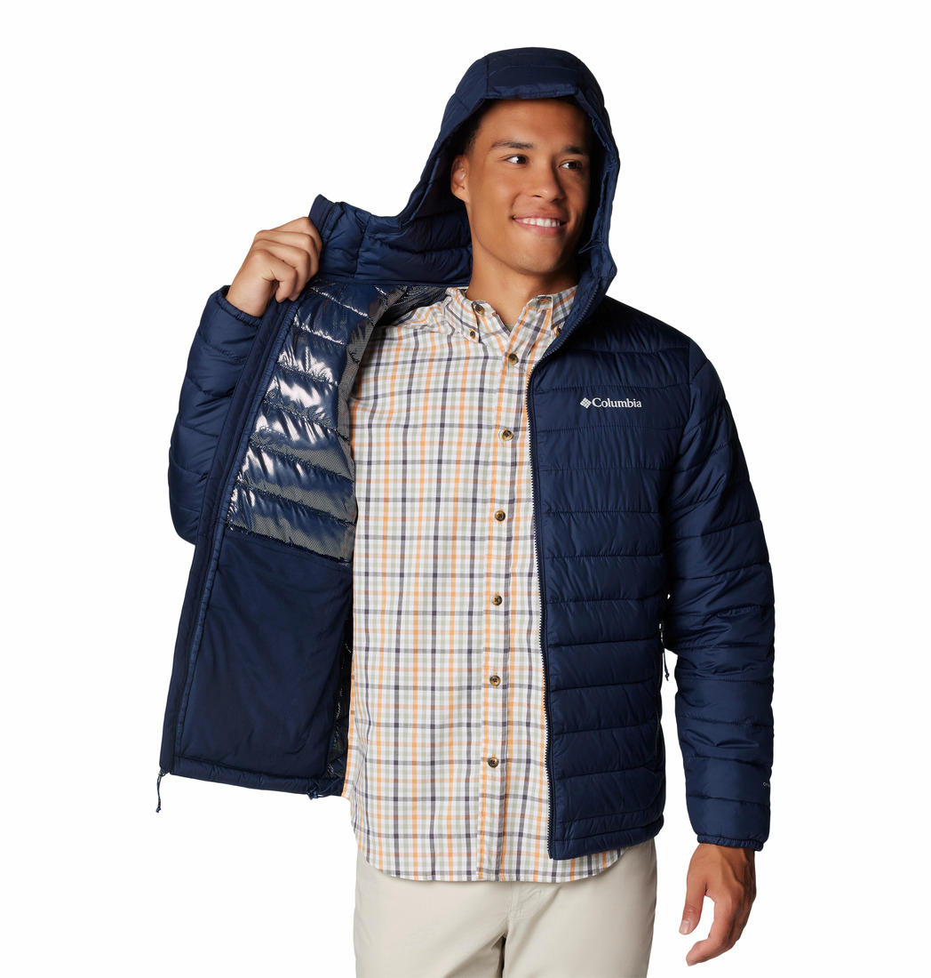 Columbia Mens Blue Powder Lite II Hooded Jacket
