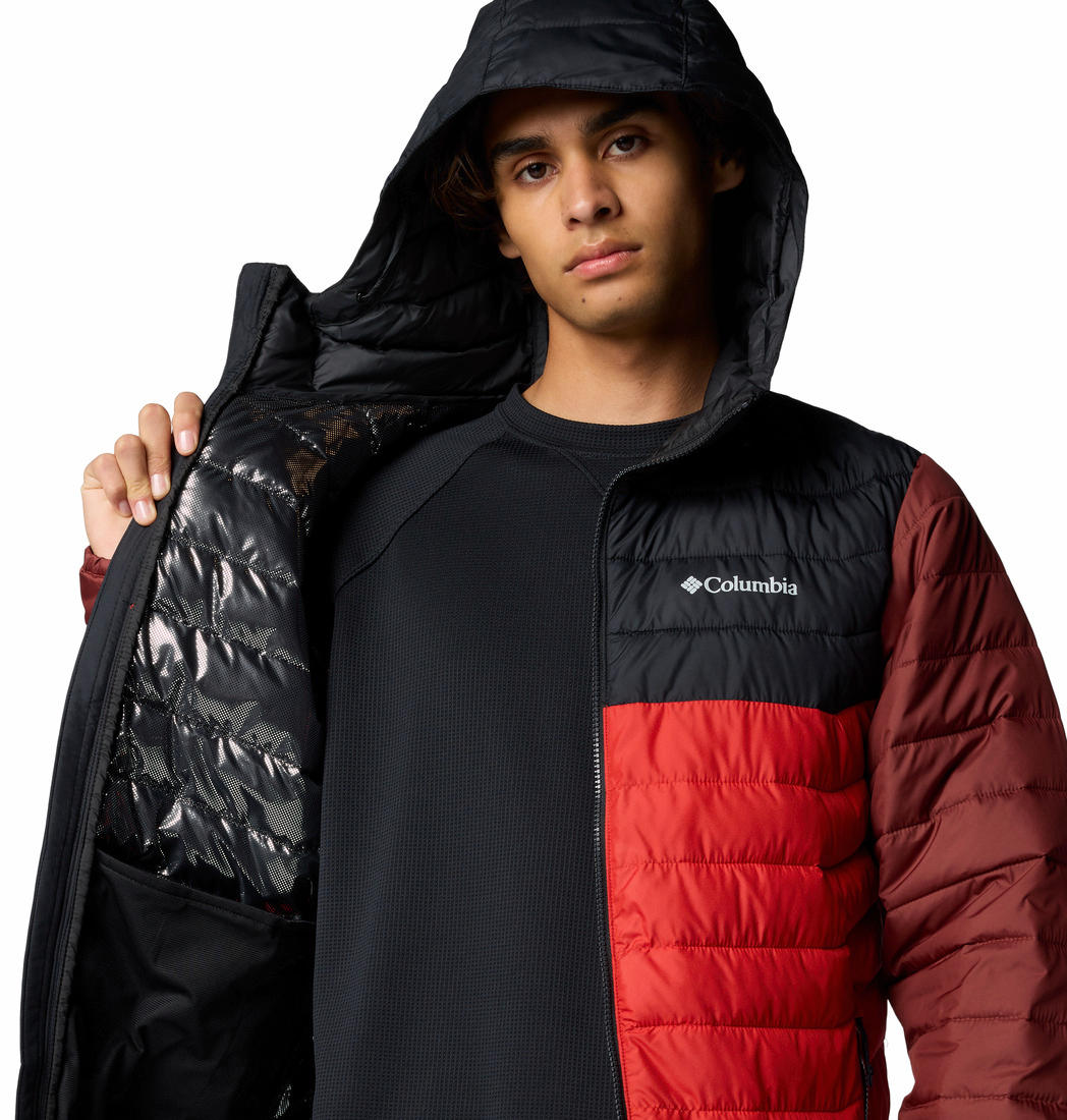 Columbia Mens Red Powder Lite II Hooded Jacket