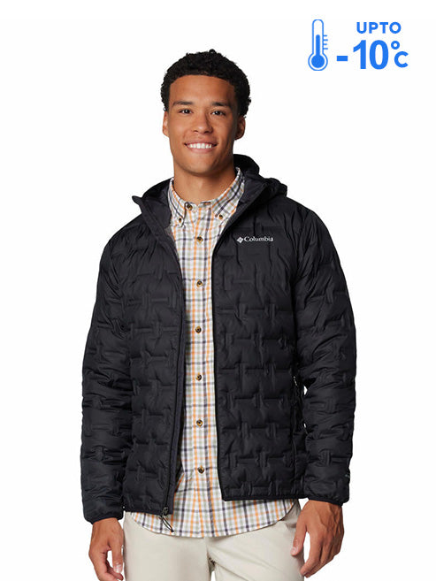 Columbia Men Black Omni-Heat Reflective Delta Ridge II Hooded Down Jacket