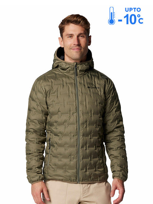 Columbia Men Green Omni-Heat Reflective Delta Ridge II Hooded Down Jacket