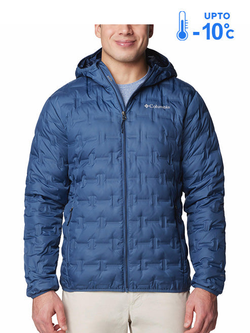 Columbia Men Blue Omni-Heat Reflective Delta Ridge II Hooded Down Jacket